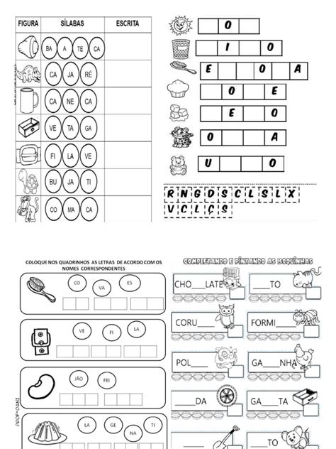 Atividades Para Silábicos Com Valor Sonoro E Silábico Alfabético Pdf