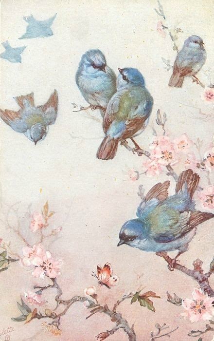 Romantisme La Dame Aux Roses Bird Drawings Painting Blue Art