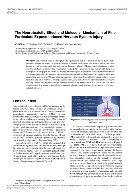 (PDF) The Neurotoxicity Effect and Molecular Mechanism of Fine ...