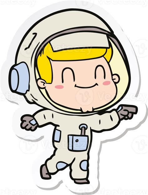 Pegatina De Un Hombre Astronauta De Dibujos Animados Feliz 45245046 Png