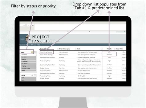 Project Task Planner, Excel Task Tracker, Project Management, Simple ...