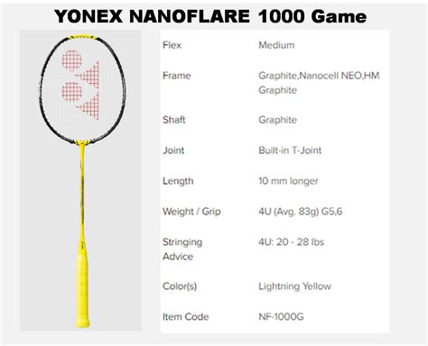 Yonex NANOFLARE 1000 GAME Badminton Racket