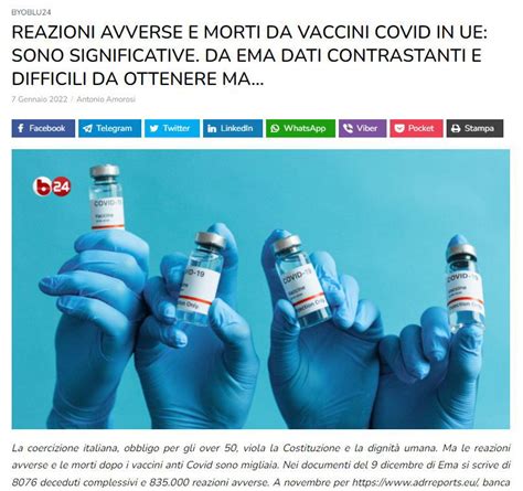 Reazioni Avverse E Morti Da Vaccini COVID In Europa Butac Bufale Un