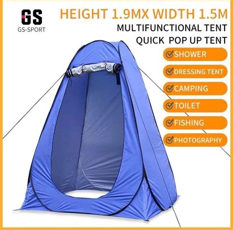 Changing Tent Portable Shower Tent (1.5 x 1.9M) Moving Bathroom Outdoor Toilet Tents Beach ...