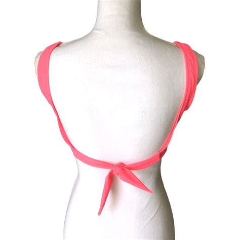 Xhilaration Pink Bikini Swim Suit Top Sz M Lace Padded Cup Tie Back Ebay