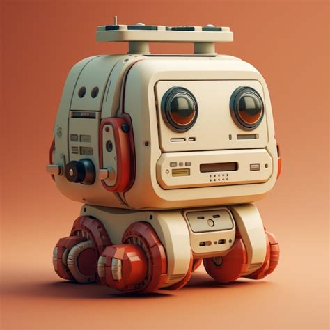 Premium Photo Cute Cartoonish Mobile Robot With Detailed Rendering On