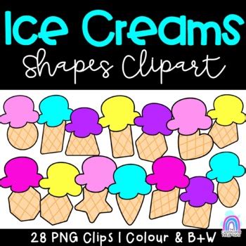 Ice Cream Cone Shapes Clipart by The Exceptional Playground | TpT