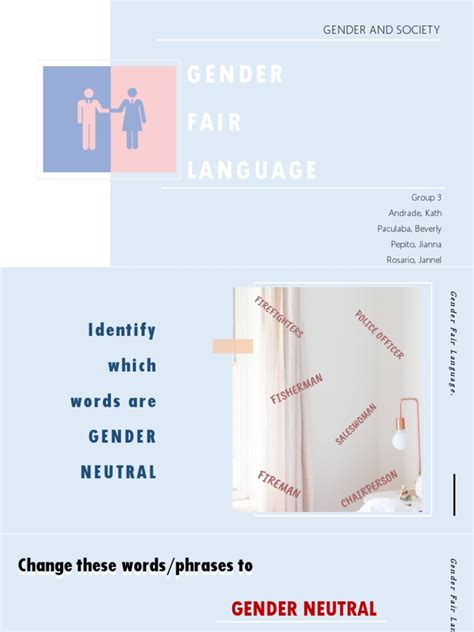 Gender Fair Language Pdf Sexism Gender Role