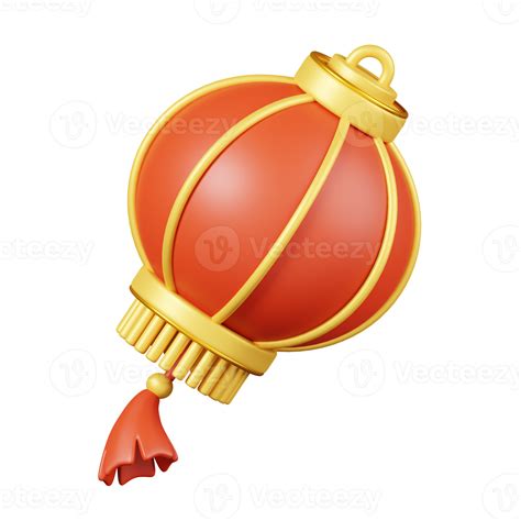 Red Chinese Lantern Isolated Chinese New Year Elements Icon D