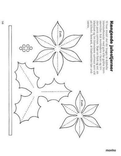 Molde Para Hacer Una Flor De Noche Buena Con Fieltro 178 Flores De