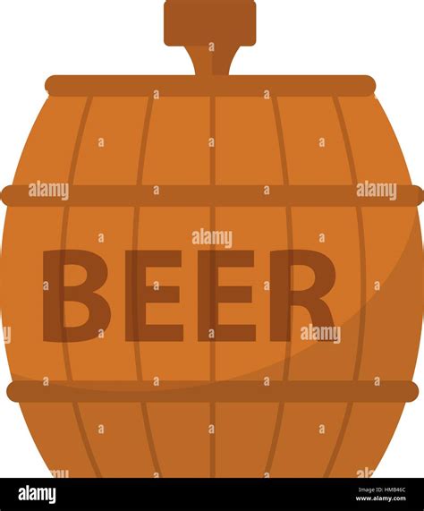 Beer Barrel Icon Flat Style Isolated On White Background Vector