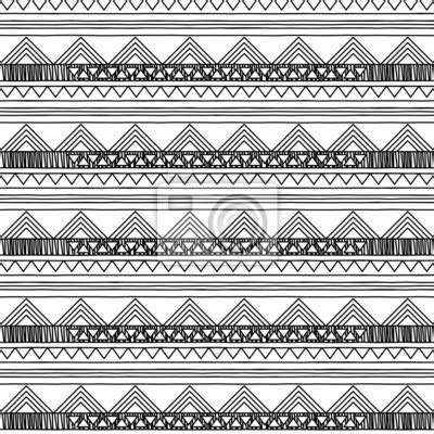 Estilo Doodle Blanco Y Negro Incons Til De Tileable Modelo Tribal