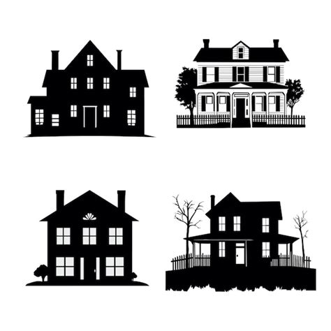 Premium Vector | Set of house vector design in flat black color