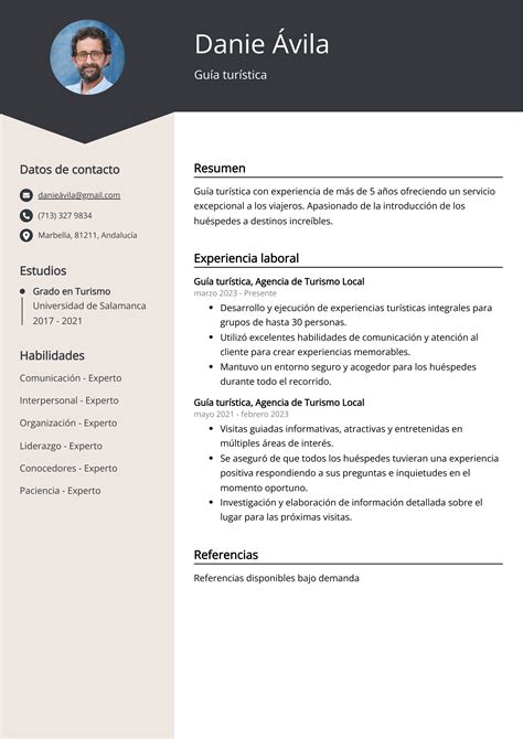 Ejemplos De Curriculum Vitae Gu A Tur Stica Plantilla Y Consejos