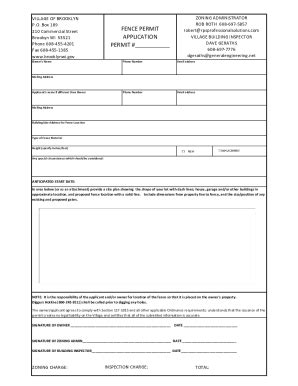 Fillable Online FENCE PERMIT APPLICATION PERMIT Fax Email Print