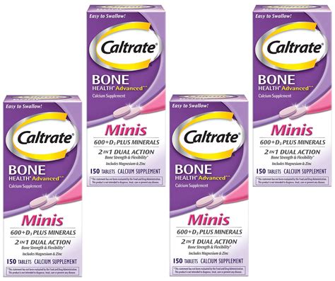 Caltrate Mini Plus Minerals Calcium And Vitamin D3 Supplement For Bone Health 150 Tablets Pack