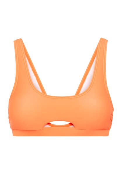 LSCN By LASCANA Bustier Bikini Top Gina Neon Orange Cup C D 32