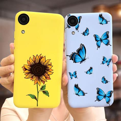 For Samsung Galaxy A03 Core Case Sm A032f Soft Silicone Flower Pretty Girl Cover For Samsung