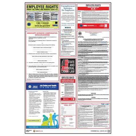 Labor Laws Poster - Mississippi - Federal - OSHA - English