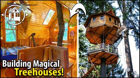 Tree House Village! He built his lifelong dream in his woods - YouTube