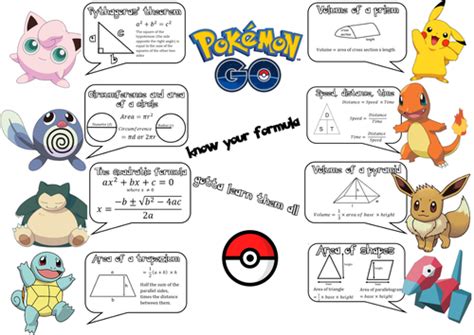 Pokemon Maths Formula Display By Amberlee92 Teaching Resources Tes