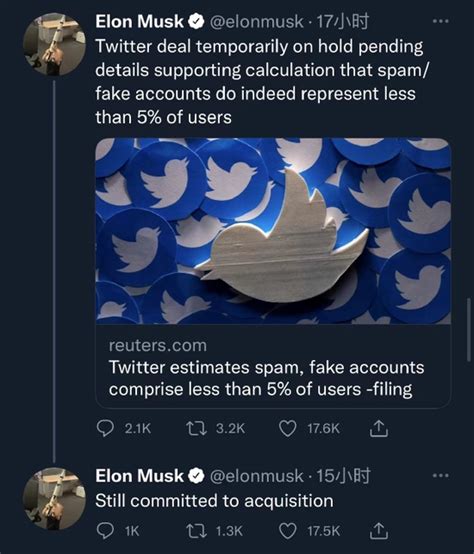 用户数据造假？马斯克：将抽取100名粉丝调查twitter虚假账户情况 Twitter 马斯克 用户 新浪科技 新浪网