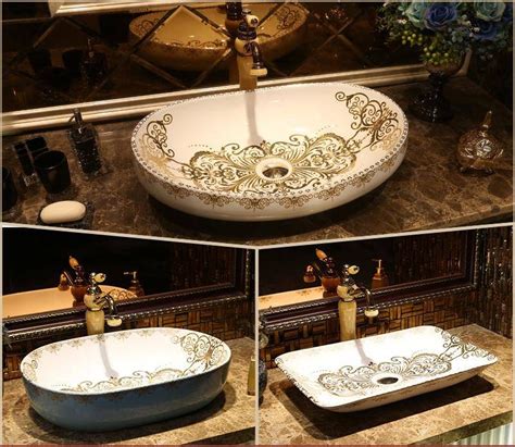 Luxury Increase Oval Cloakroom Counter Top Porcelain Wash Basin