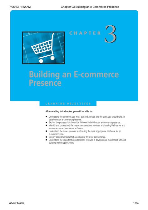 SOLUTION: Chapter 03 building an e commerce presence - Studypool