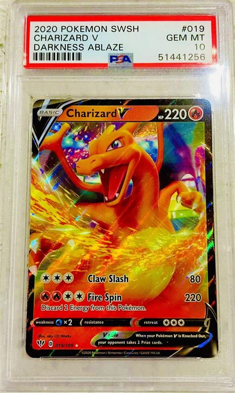 Pokemon Swsh Charizard V Darkness Ablaze Psa Ebay