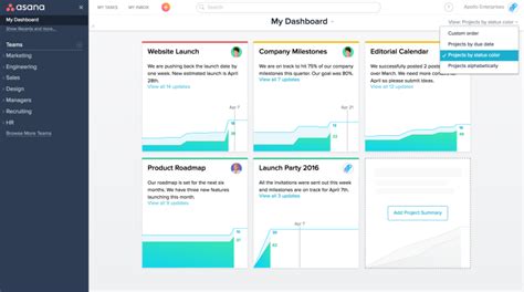 Asana Improves Dashboard Views and Advanced Searches