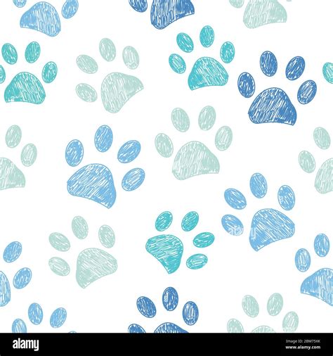 Seamless blue colored paw print background Stock Vector Image & Art - Alamy