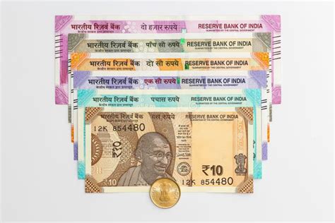 New Indian 10 50 100 200 500 And 2000 Rupees Banknotes And Coin