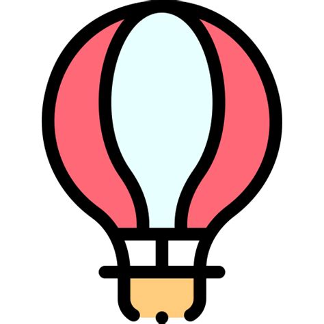 Hot Air Balloon Detailed Rounded Lineal Color Icon