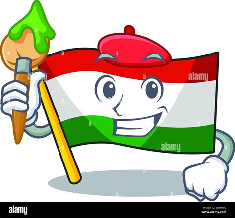 Artist Flag Hungary Mascot Shaped On Cartoon Stock Vector Image And Art Alamy