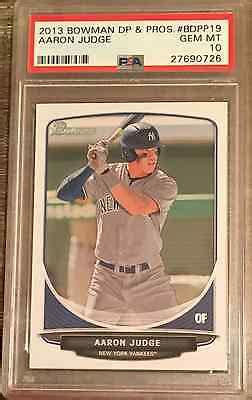 Psa Aaron Judge Bowman Draft Picks Yankees Rookie Card Rc Gem