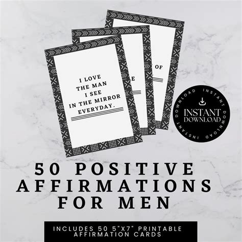 Printable Affirmation Cards For Men Daily Affirmation Cards For Men