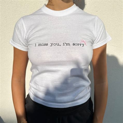 Gracie Abrams Tshirt I Miss You Im Sorry Baby Tee Ribbon Coquette Style