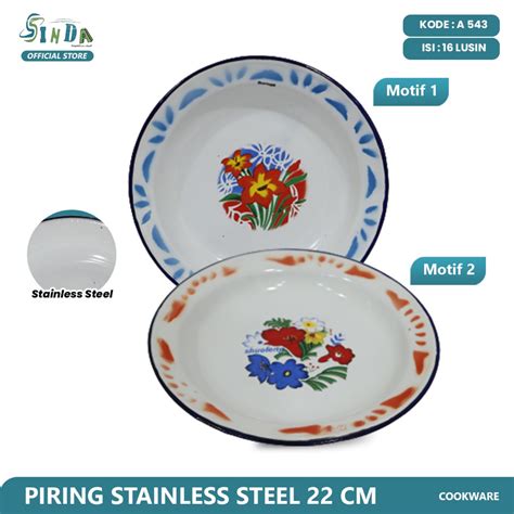 Jual Piring Enamel Jadul Motif Bunga Piring Seng Enamel Ukuran Cm