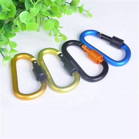 Locking Carabiner Alloy D Ring Key Chain Clip Snap Hook Karabiner