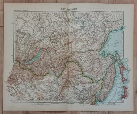 LANDKARTE MAP 1907 Ost Sibirien Und Mandschurei Japan Korea EUR 19 99