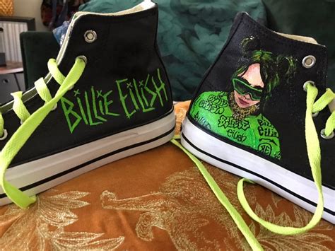 Billie Eilish Custom Hand Painted Hi Tops Shoes | Etsy