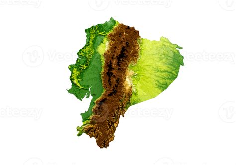 Ecuador Map Shaded Relief Color Height Map 3d Illustration 29227842 PNG