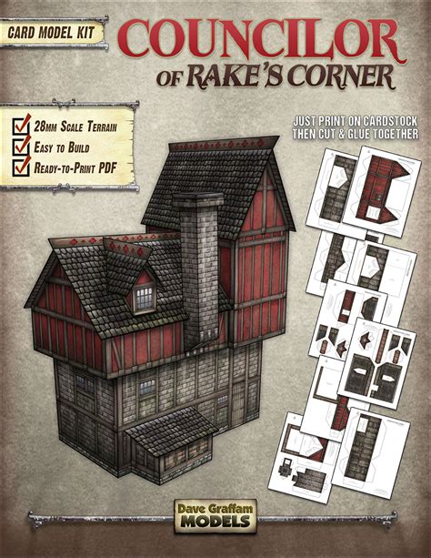 Councilors House Card Model Kit Daves Games