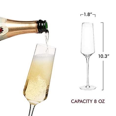 Elixir Glassware Classy Champagne Flutes Hand Blown Crystal Champagne