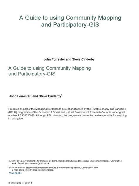 A Guide To Using Community Mapping And Participatory Gis Pdf Geographic Information System Map