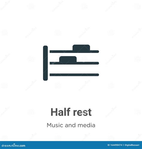 Half Rest Vector Icon on White Background. Flat Vector Half Rest Icon Symbol Sign from Modern ...