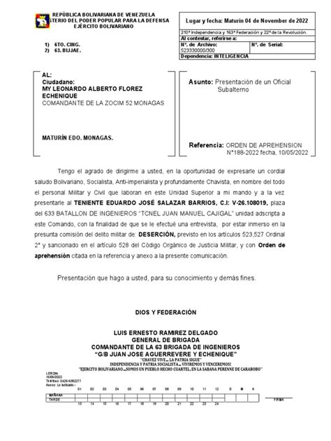 Oficio De Presentacion Pdf