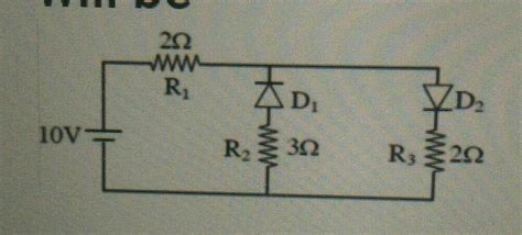 The Given Circuit Has Two Ideal Diodes Connected As Shown Inthe Figure