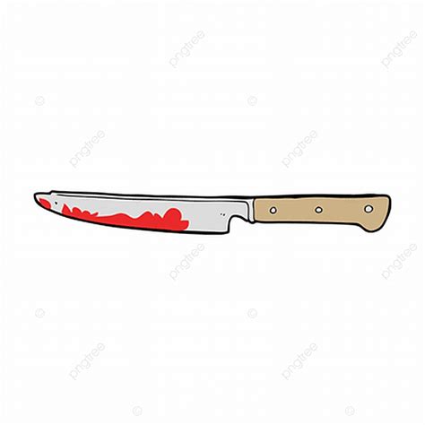 Bloody Knife Vector Art Png Cartoon Bloody Kitchen Knife Illustration