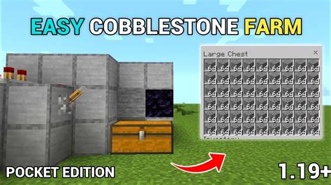 Easy Cobblestone Farm In Minecraft Pocket Edition Youtube